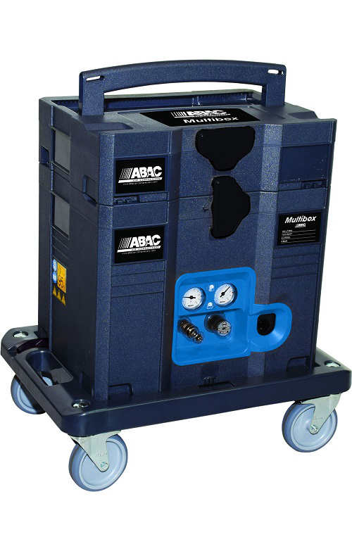 Abac Compresseur MULTIBOX 6L 1,5CV Sans Huile, Avec Rangement Et Plateau Sur Roulettes